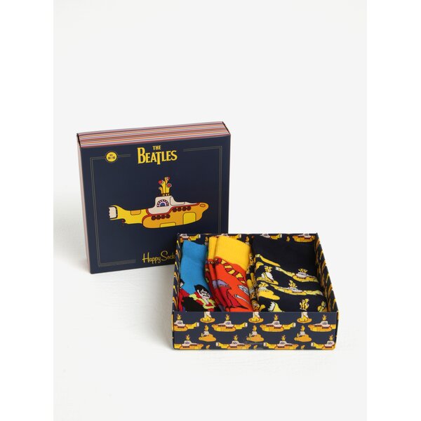 Set de 3 perechi de sosete cu print - Happy Socks The Beatles