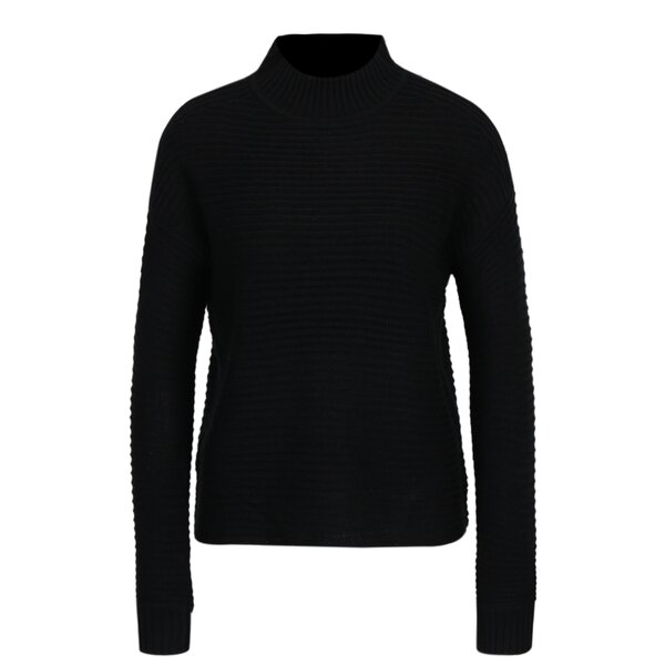 Pulover negru cu model in dungi - Hailys