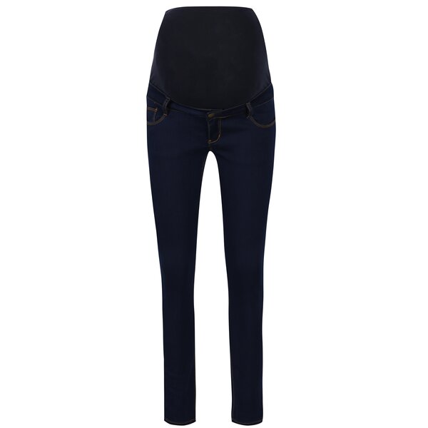 Blugi skinny albastri pentru femei insarcinate cu banda peste burta - Dorothy Perkins Maternity