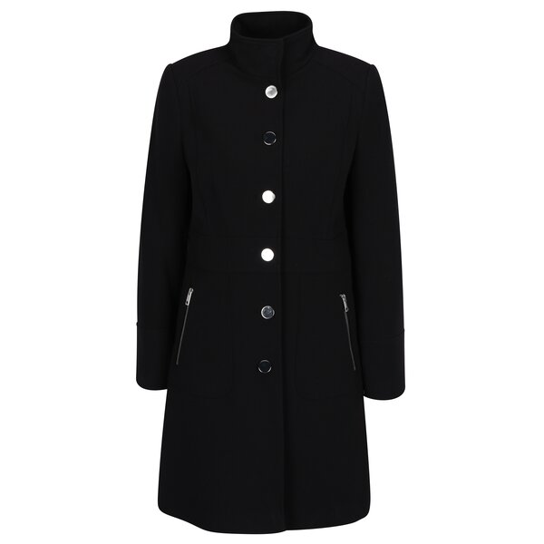 Palton negru cu guler inalt M&Co