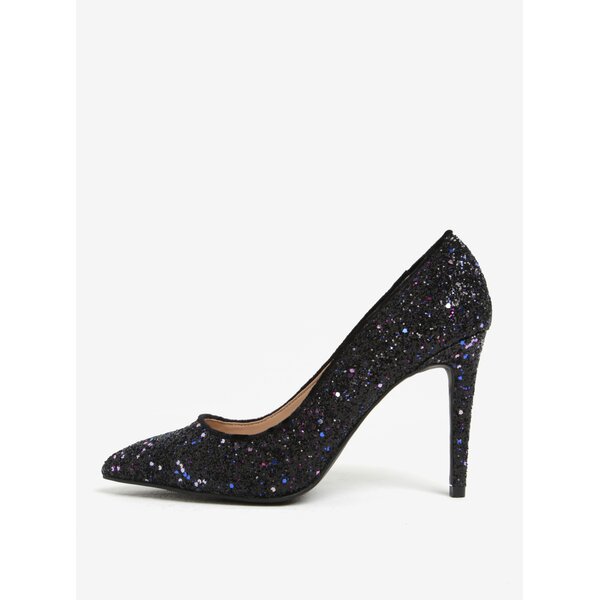Pantofi negri cu toc inalt si aspect stralucitor - Dorothy Perkins