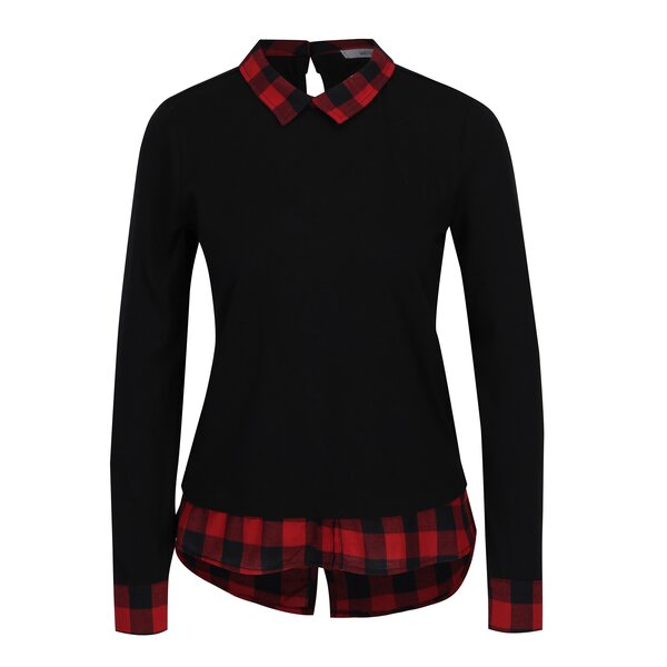 Bluza neagra cu terminatii de camasa - Haily´s Tubi