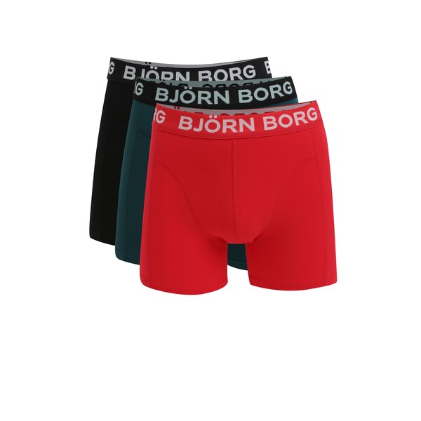 Set de 3 perechi de boxeri negru verde & rosu - Björn Borg