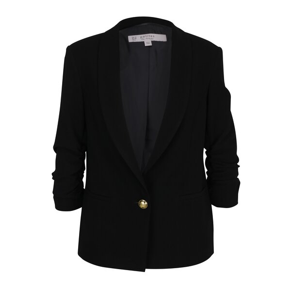 Sacou negru cu umeri intariti si maneci 3/4 - Miss Selfridge Petites