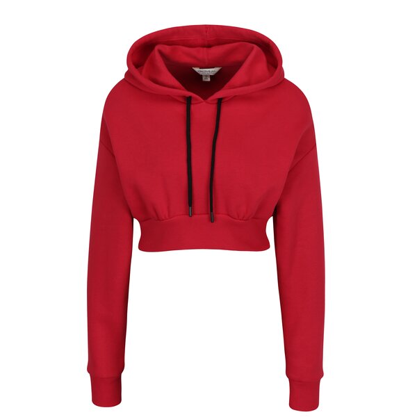 Hanorac crop rosu cu gluga - Miss Selfridge