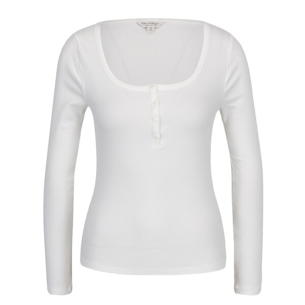 Bluza crem cu decolteu amplu si dungi in relief - Miss Selfridge