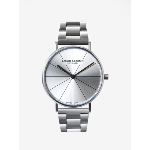 Ceas unisex argintiu cu bratara metalica - LARSEN & ERIKSEN 37 mm