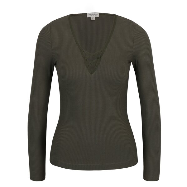 Bluza kaki cu decolteu cu bretele incrucisate - Miss Selfridge