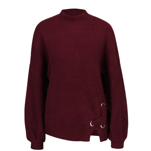 Pulover bordo cu bretele incrucisate - Miss Selfridge