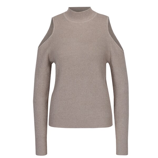 Pulover cold shoulder bej melanj VILA Heida