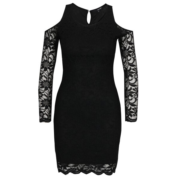Rochie cold shoulder neagra din dantela - TALLY WEiJL