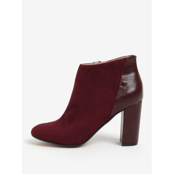 Botine bordo cu aspect de piele intoarsa Dorothy Perkins