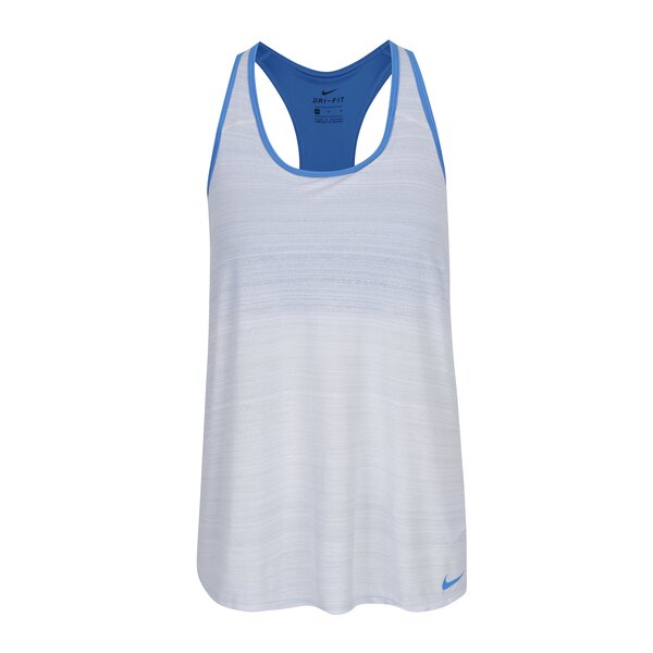 Top sport crem&albastru cu bustier incorporat Nike