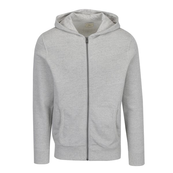 Hanorac cu gluga si buzunare gri deschis melanj - Selected Homme Simon