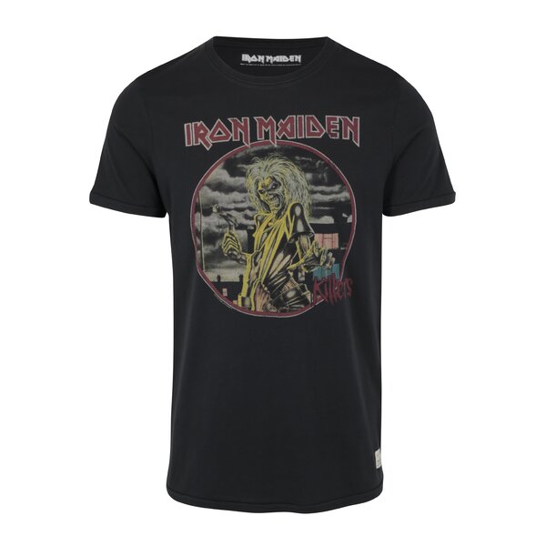Tricou negru cu print Iron Maiden Jack & Jones Vintage Rock