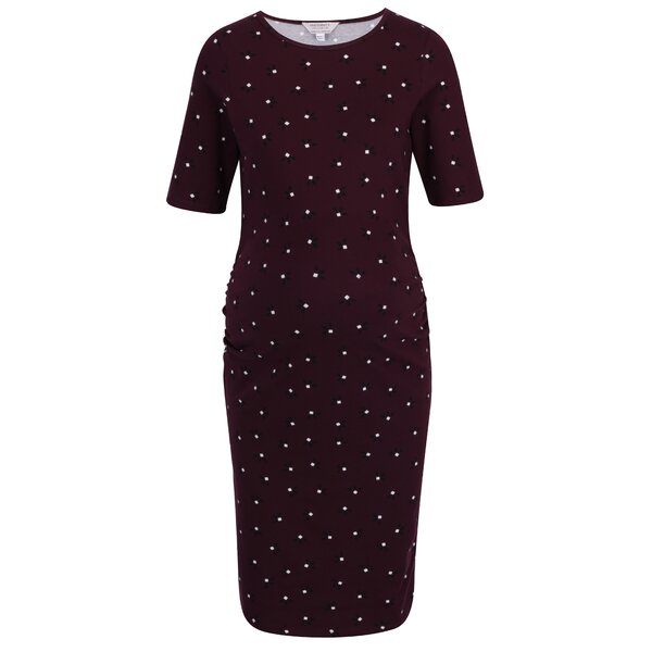 Rochie bordo cu print geometric Dorothy Perkins Maternity