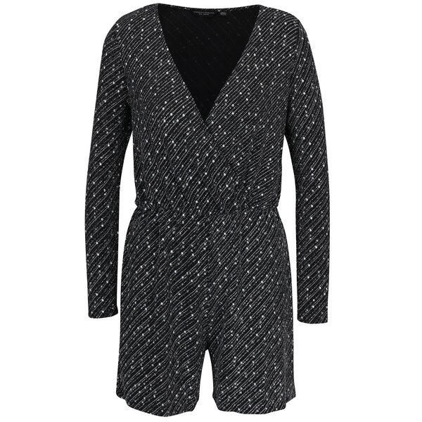Salopeta neagra cu aspect stralucitor si model geometric Dorothy Perkins