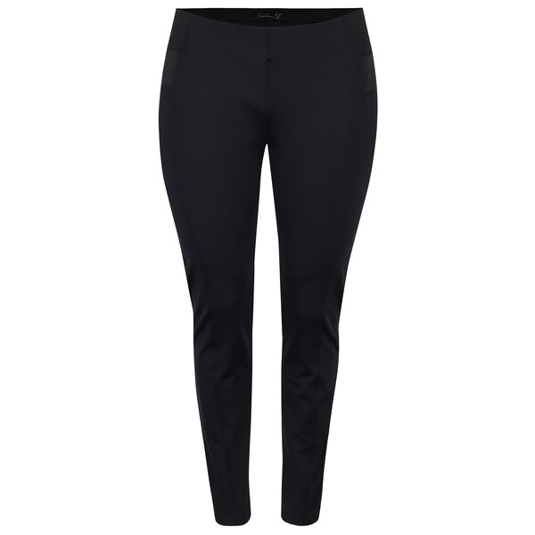 Pantaloni negri cu talie medie elastica La Lemon