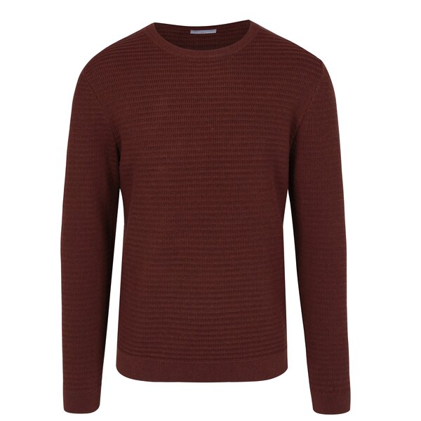 Pulover tricotat maro cu model discret - Selected Homme Reed
