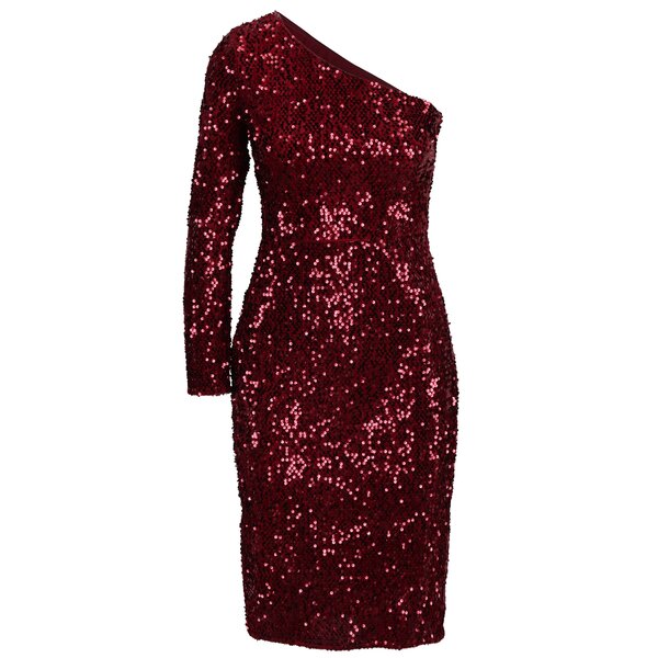 Rochie asimetrica rosie cu paiete Dorothy Perkins