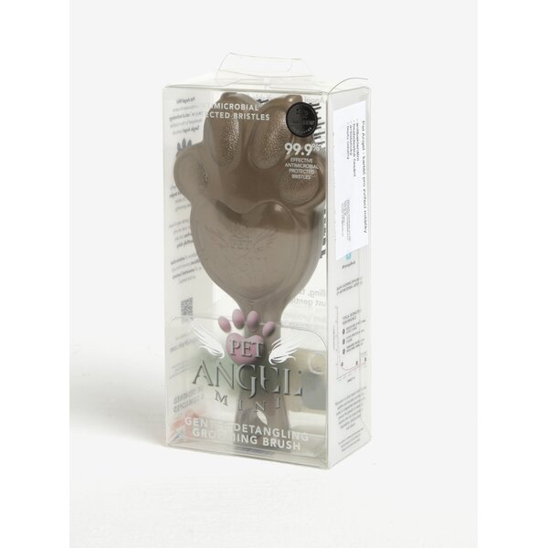 Perie mica bej inchis pentru animale Pet Angel Mini