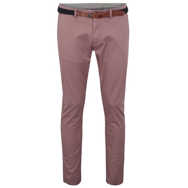 Pantaloni chino rosii slim fit cu curea - Selected Homme Yard