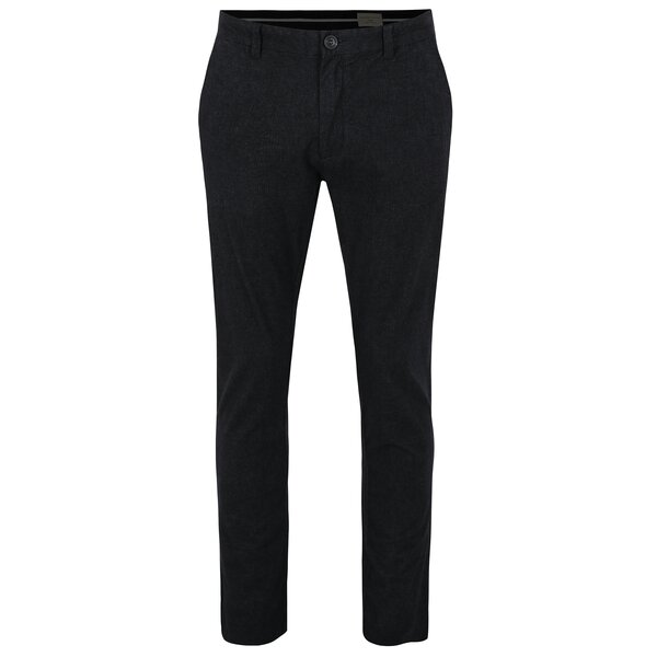 Pantaloni slim fit gri inchis melanj cu buzunare - Selected Homme Rolf