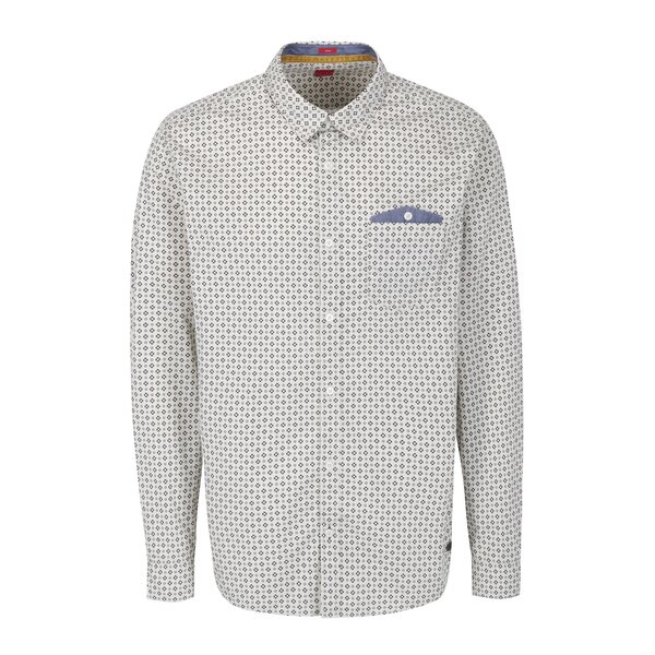 Camasa crem slim fit cu print pentru barbati - s.Oliver