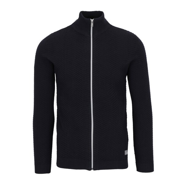 Cardigan bleumarin cu guler inalt si fermoar - Lindbergh