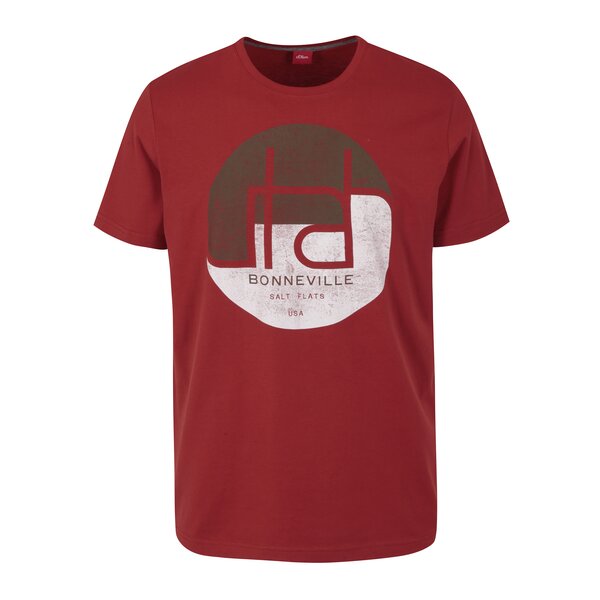 Tricou caramiziu regular fit cu print s.Oliver