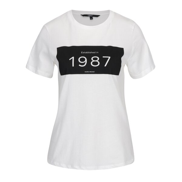 Tricou crem cu print VERO MODA History