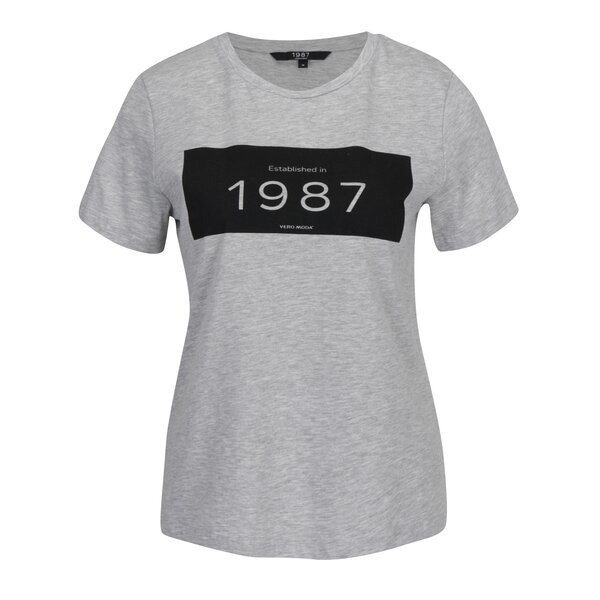 Tricou gri cu print VERO MODA History