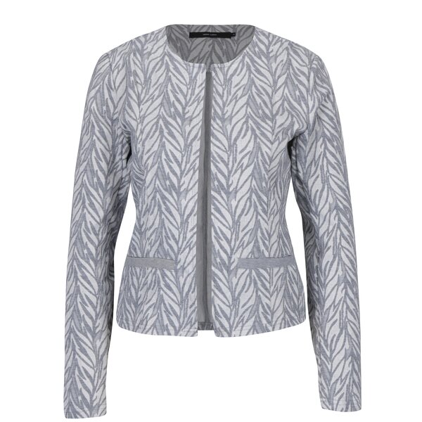 Jacheta crem&gri cu print frunze VERO MODA Norma