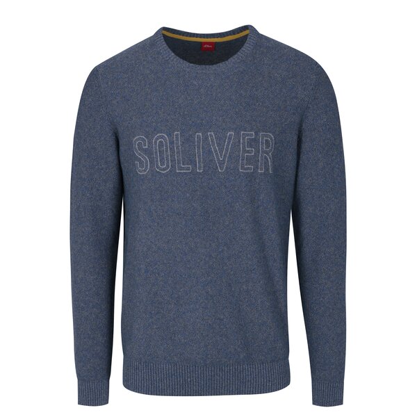 Pulover bleumarin melanj cu logo brodat s.Oliver