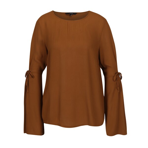 Bluza maro cu maneci clopot cu decupaj VERO MODA Ella
