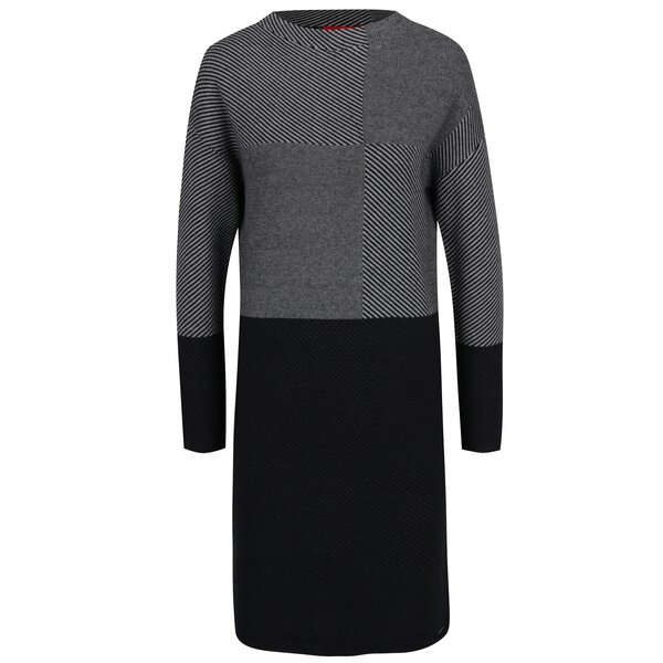 Rochie tricotata gri cu negru s.Oliver