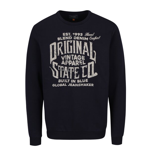 Bluza sport bleumarin cu print text - Blend