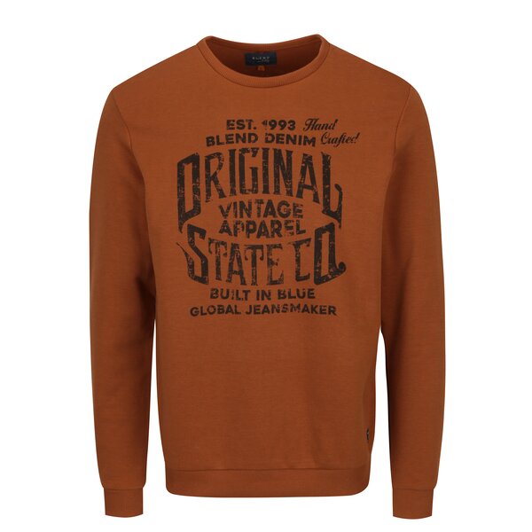 Bluza sport maro cu print text- Blend