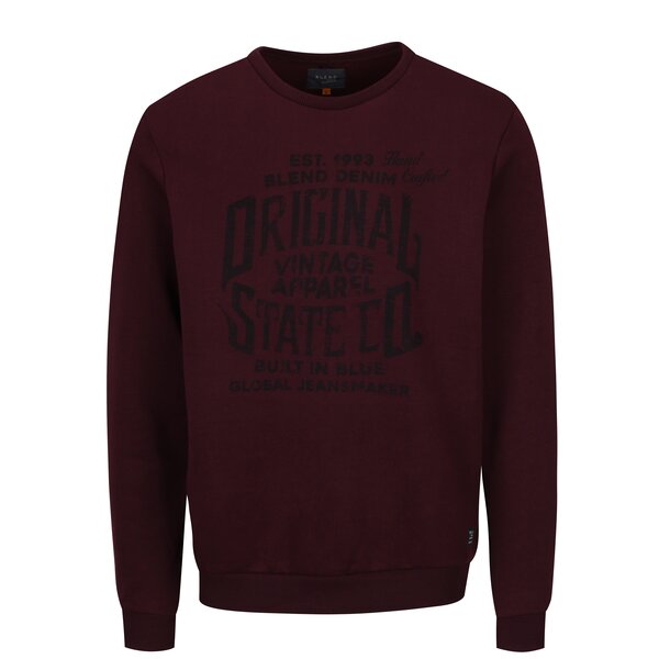 Bluza sport bordo cu print text - Blend
