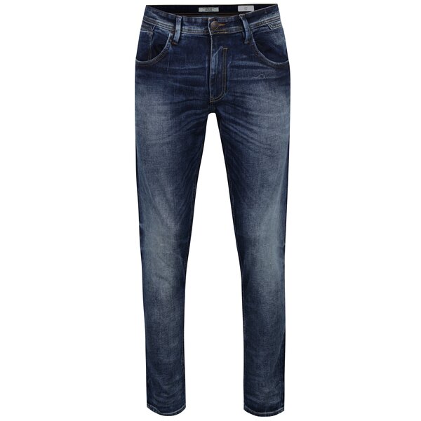 Blugi slim fit albastri cu aspect prespalat si buzunare - Blend