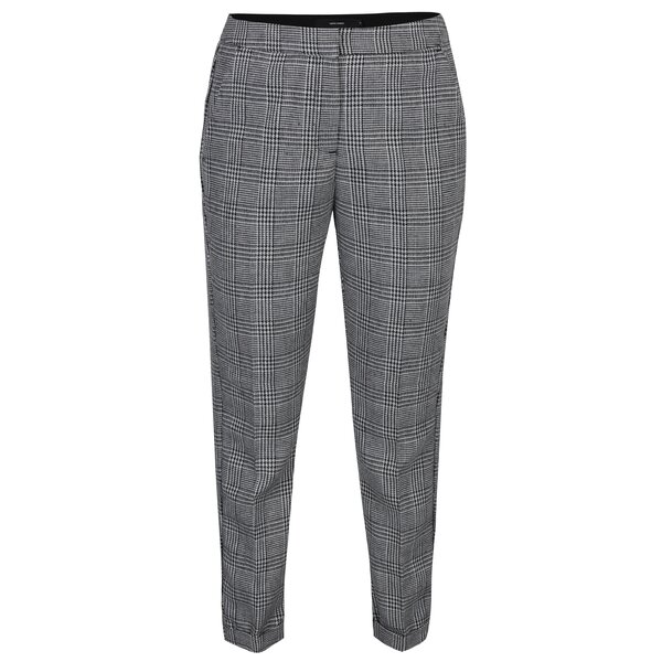 Pantaloni negru&gri cu model houndstooth VERO MODA Joyce
