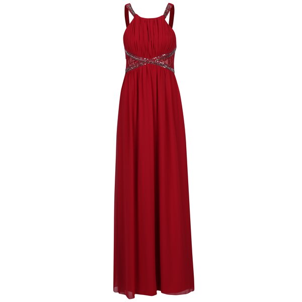 Rochie rosie maxi cu paiete - Little Mistress