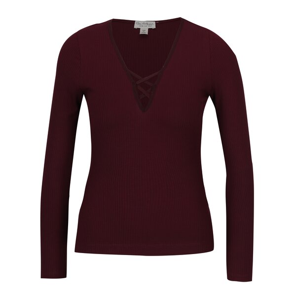 Bluza bordo cu barete suprapuse Miss Selfridge
