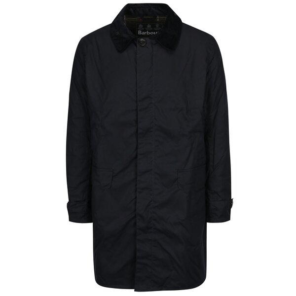 Palton negru impermeabil Barbour Nairn Wax