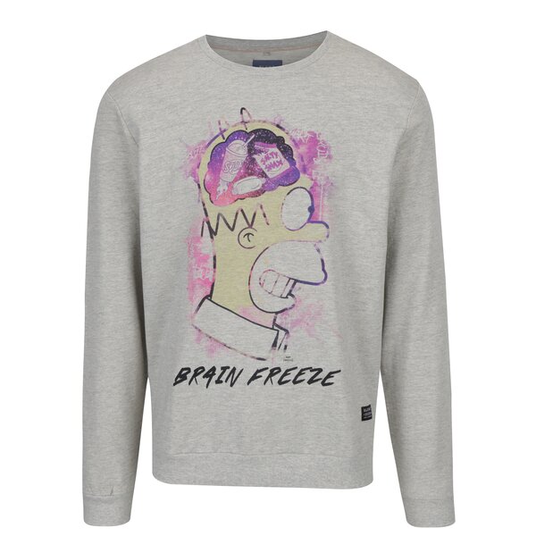 Bluza sport gri melanj cu print Homer Simpson - Blend