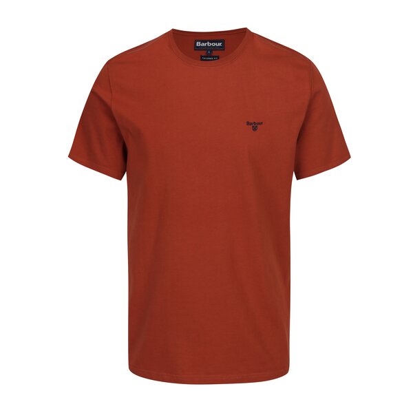 Tricou tailored fit caramiziu cu logo brodat Barbour Sports Tee