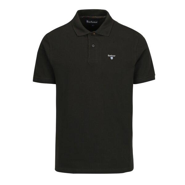 Tricou polo verde inchis cu logo brodat Barbour Tartan Pique