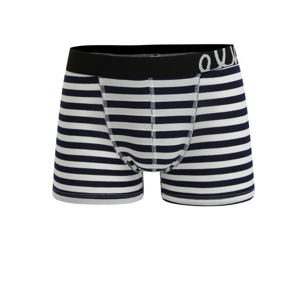 Boxeri cu dungi bleumarin & alb pentru barbati - El.Ka Underwear