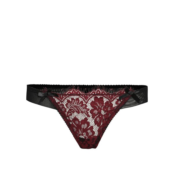 Chiloți negru cu vișiniu Eden Lingerie din dantelă