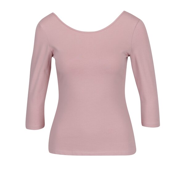 Bluza basic roz prafuit cu decolteu rotund ZOOT